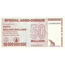 P63 Zimbabwe - 50 Billion Dollars Year 2008/2008 (Agro Cheque)